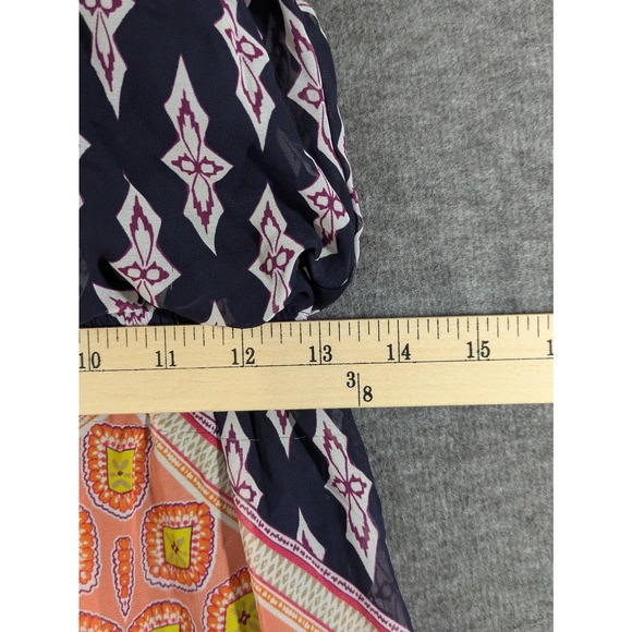 Sweet Storm Women's Sleeveless Paisley Blue Pink Long Dress Maxi Size L - Picture 5 of 8